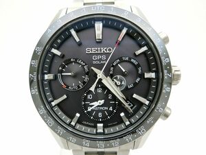 1000円スタート 腕時計 SEIKO セイコー ASTRON アストロン 5X53-0AB0 電波ソーラー GPS ブラック文字盤 デイデイト メンズ TKA G208