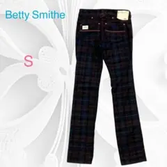 Betty Smitheベティスミス　ストレッチカジュアルパンツ　チェック柄　S