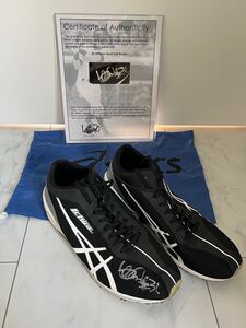 お宝 イチロー 実使用 直筆サイン入りターフシューズ　2014年ニューヨークヤンキース Ichiro game used asics turf shoes MLB野球殿堂 #31