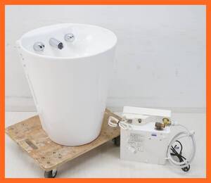 東ハ:【TOTO】壁掛自動洗面器 LS800DM / 自動水栓一体型電気温水器 湯ぽっとREA 貯蔵湯沸器 REA03KH T1 貯湯量約2.8L 逆流防止装置付