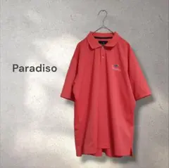 Paradiso パラディーソ ゴルフシャツ ピンク L 日本製 ポロシャツ