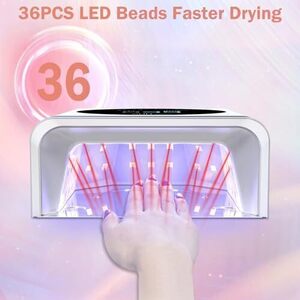 NAILGIRLS 最新充電式 LED & UV ネイルライト 150W 36LEDs ジェルネイル用ライト uvライト レジン用