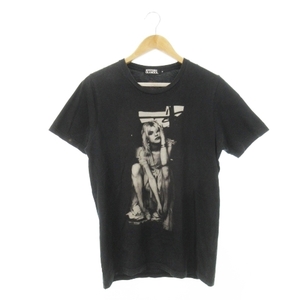 ヒステリックグラマー HYSTERIC GLAMOUR COURTNEYLOVE Tシャツ クルーネック 半袖 プリント コットン M 黒 ブラック /AH11 ■GY27