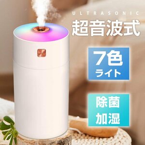 加湿器 超音波式 小型 卓上 大容量 300ml 給電式 マイナスイオン除菌機能付き 空気清浄機 次亜塩素酸水対応 アロマ対応 空焚き防止