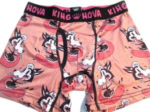 メンズファッション 下着 ブリーフ ボクサーパンツ KING NOVA/キングノバ 前開きボクサーパンツ（M）ピンク ワンちゃん p605