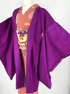 アンティーク 羽織 一つ紋 和装コート 着物用コート 中古 仕立て上がり リサイクル着物 きもの 着物 kimono 裄64.5cm