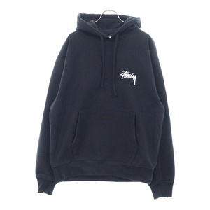 STUSSY ステューシー 23AW CLASSIC DOT HOODIE クラシック ドット バックプリント スウェット プルオーバーパーカー ブラック