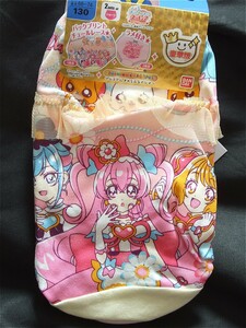 ☆ デリシャスパーティプリキュア ☆ プレミアムきゃらふるインナー ショーツ 2枚組 キュアプレシャス・スパイシー・ヤムヤム柄 130cm