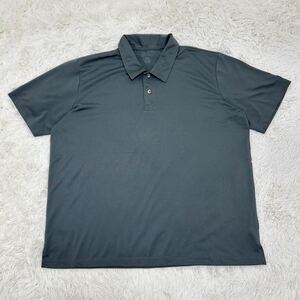 YT2266 Dickies ディッキーズ ポロシャツ サイズ2XL 半袖 グレー ワンポイトロゴパッチ ゴルフウェア サイドスリット 大きいサイズ US古着