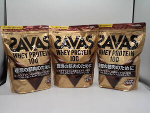 T0096 未開封 健康食品 ザバス ホエイ プロテイン 100 980g×3袋 リッチショコラ味 SAVAS WHEY PROTEIN 100