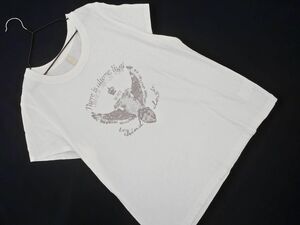 UNTITLED アンタイトル 大きいサイズ プリント Tシャツ size46/白 ■◆ ☆ ega2 レディース