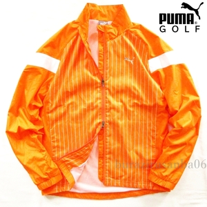 メンズ M◆未使用 定価14,300円 PUMA GOLF プーマ ゴルフ ウインドブレーカー ジップアップ ブルゾン ジャケット 裏地メッシュ オレンジ