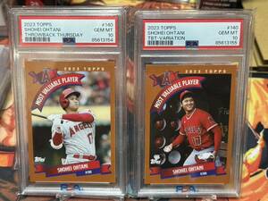 PSA10 2023 Topps MLB throwback Thursday #140 大谷翔平 SP フォトバリエーション Base 2枚セット