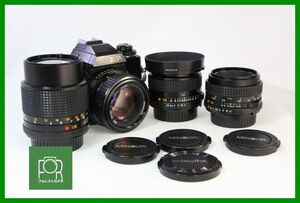 良品■MINOLTA X-700 ボディ＋MDレンズセット28mm F3.5+50mm F1.4+50mm F1.7+135mm F2.8■シャッター全速・露出計完動■MMM12