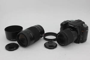 【美品 返品保証】 ソニー SONY α DSLR-A100 75-300mm F4.5-5.6 18-70mm F3.5-5.6 Macro デジタル一眼 ボディレンズセット v835