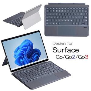 US配列Microsoft Surface Go/2/3/4用 Bluetooth ワイヤレス キーボード電源スイッチ切替ブルートゥース 無線 超軽量 薄型 脱着式 電池内蔵