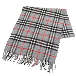 ［飯能本店］BURBERRY バーバリー チェック柄 マフラー カシミヤ グレー レディース・メンズ DH83336