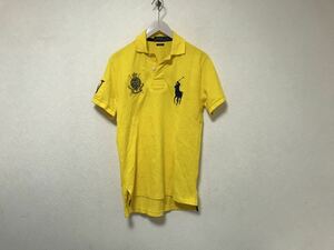 本物ポロラルフローレンPOLO RALPH LAURENコットンビックポニー半袖ポロシャツメンズアメカジサーフミリタリービジネススーツイエローXS