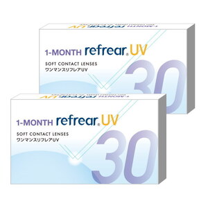 2箱セット クリアコンタクト ワンマンスリフレア UV 1箱6枚入り 1-MONTH refrear UV 1ヶ月交換 コンタクトレンズ リフレア