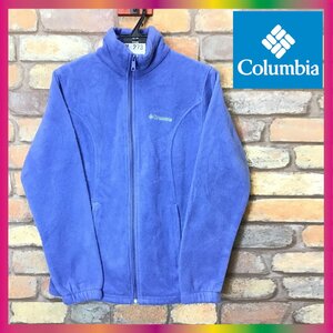 ME7-273★USA購入品★【Columbia コロンビア】刺繍ロゴ ジップアップ フリースジャケット【レディース S】ラベンダー アウトドア