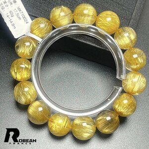 上品 EU製 定価151万円★ROBEAN・極!極満針ルチルクォーツ★猫目 ブレスレット パワーストーン 天然石 金運 お守り 14-14.8mm Mk710024