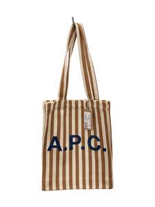 A.P.C. (アーペーセー) ストライプ トートバッグ コットンバッグ Tote Lou COGFF M61442 CAF ブラウン ホワイト 白 ウィメンズ/027