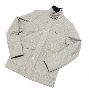 送料無料 中古 FRED PERRY QuiltingJacket S F2359 グレー メンズ キルティング ジャケット フレッドペリー アウター ユニオンタグ