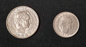 vintage coin コロンビア硬貨 2 枚セット