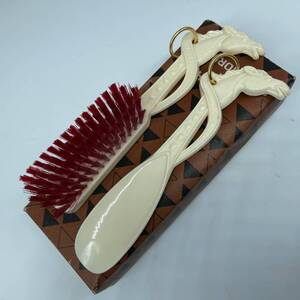 [箱付き！] ブラシ・靴ベラ・セット BRUSH N SHOEHORN SET シューホーン 馬 アンティーク調 レトロ ヨーロピアン ゴズロリ 動物 昭和 Junk