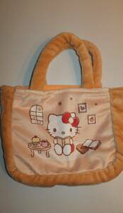 ★HELLO KITTY ★Sanrio Small bag ハローキティポーチモフモフポーチバッグ　サンリオ USED IN JAPAN