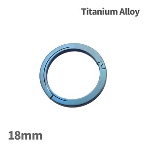 チタン合金製 キーリング 18mm 一重リング 丸型 軽量 キーホルダー カラビナ 焼きチタンカラー MG0018