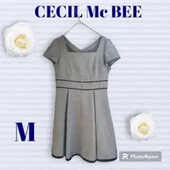 美品CECIL Mc BEE セシルマクビー　膝丈ワンピース　グレー　Mサイズ