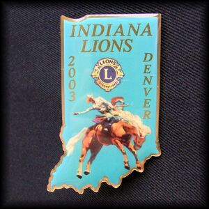 LIONS INTERNATIONAL PIN ライオンズクラブ国際協会 ピンバッジ 2003 DENVER Rodeo ロデオ カウボーイ No 81 