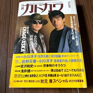 月刊カドカワ 総力特集 CHAGE&ASKA 坂本龍一 矢野顕子 斉藤由貴 おーなりゆーこ