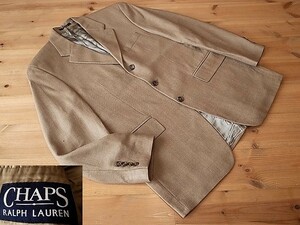 美品 カナダ製 CHAPS RALPH LAUREN ラルフローレン 秋冬３釦 ラムウール ヘリンボーン ツイード ジャケット ブレザー サイズ 38R M相当