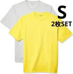 未着用 2枚 Sサイズ Tシャツ ポケット付 クルーネック レギュラーフィット