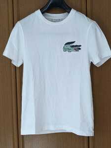 LACOSTE ラコステ　ダブルクロックエンブレム　半袖Tシャツ　2 Sサイズ　ホワイト　白色　即決