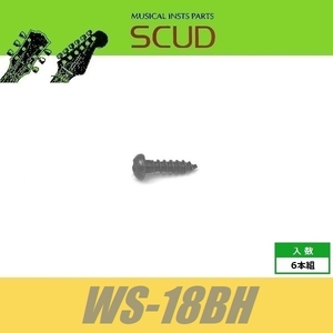 SCUD WS-18BH　ロトマチック取付けビス　ギターペグ用　Φ2.4 xL10mm/ なべ頭 6pcs　ブラック　ねじ　スカッド