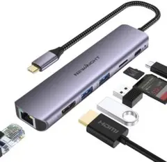 USB C ハブ 7-in-1アダプタ lan hdmi type-c