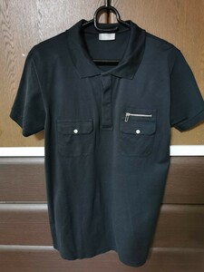 美品 ディオールオム DIOR HOMME コットン ポロシャツ 黒 (スーツ シャツ パンツ ジャケット ブルゾン ライダース レザーネクタイ