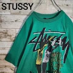 STUSSY　ステューシー　Tシャツ　00s　緑　XL　skate tough