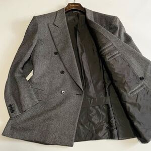 【超高級ブティック別注/カシミヤ100/美品】Brioni/ブリオーニ×Battaglia(バッタリア)ヘリンボーン織 6B ダブルテーラードジャケット 52