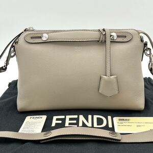 FENDI フェンディ バイザウェイ 2Way ショルダーバッグ グレージュ シルバー金具 ハンドバッグ 斜め掛け ストラップ レディース ダブグレー