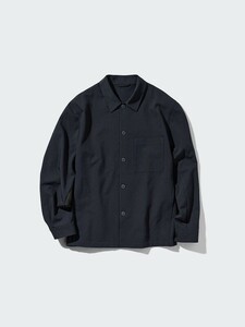 UNIQLO 感動シャツジャケット(ウールライク) XLサイズ ネイビー 紺色 2024年モデル