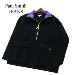 Paul Smith JEANS／ポールスミス ジーンズ 【メルトン ウール★ ハーフジップ アウター】サイズ.M　メンズ 黒