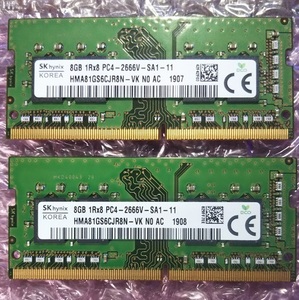 AM050【送料無料】SK hynix製 SDRAM DDR4 2666V 8GB×2枚セット(16GB) 中古動作品