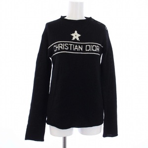 クリスチャンディオール Christian Dior カシミヤ スター ロゴ ニット セーター 長袖 I40 M 黒 ブラック 244S94AM054 /KH レディース