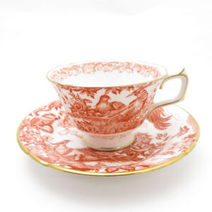 美品 Royal Crown Derby ロイヤルクラウンダービー Red Aves エイビスレッド ティーカップ＆ソーサー レア 希少 SY10643P