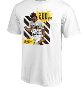 セール15%　Fanatics ファナティックス ダルビッシュ有 日米通算 200勝 達成 記念Tシャツ 半袖 白 130 ML01-24SS-0035-K 子供 ジュニア