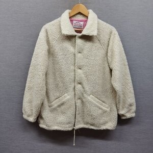 K727 BEAMS BOY × Healthknit ビームスボーイ ヘルスニット コラボ ボア フリース コーチ ジャケット アウター オフホワイト レディース